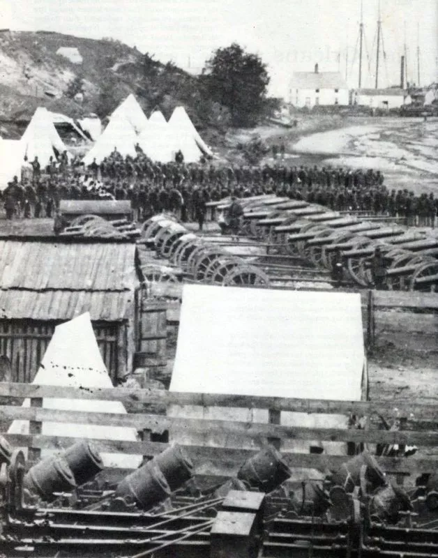Entscheidung auf dem Henry House Hill 11 Unions-Versorgungszentrum bei Yorktown