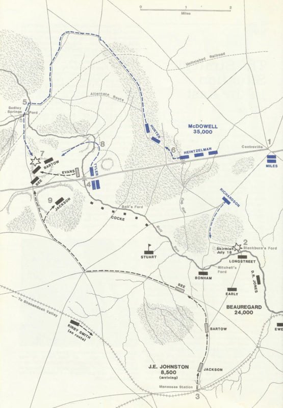 Karte Schlacht von Bull Run