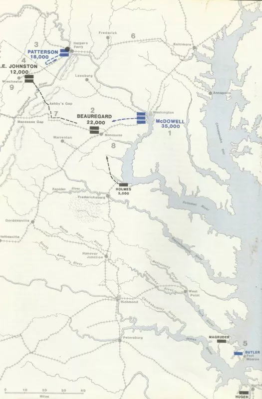 Schlacht von Bull Run (Manassas) 8 strategische Lage im Juni 1861