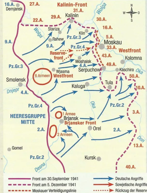 Ostfront 1941 und Wehrmacht-Kriegsgliederung vom September 12 Schlacht um Moskau