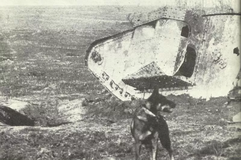 Tank Mark I 12 Abgeschossener Mark I Tank