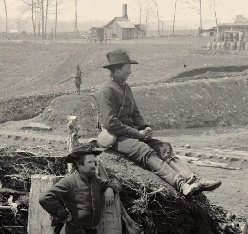 US-Bürgerkrieg 1862 11 Konföderierte Soldaten bei Manassas