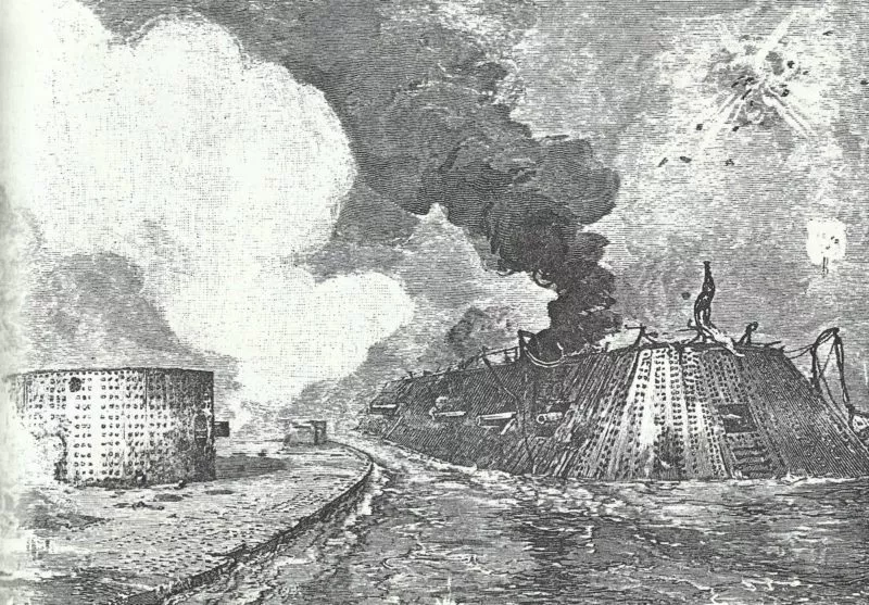 US-Bürgerkrieg 1862 6 Monitor vs Merrimac