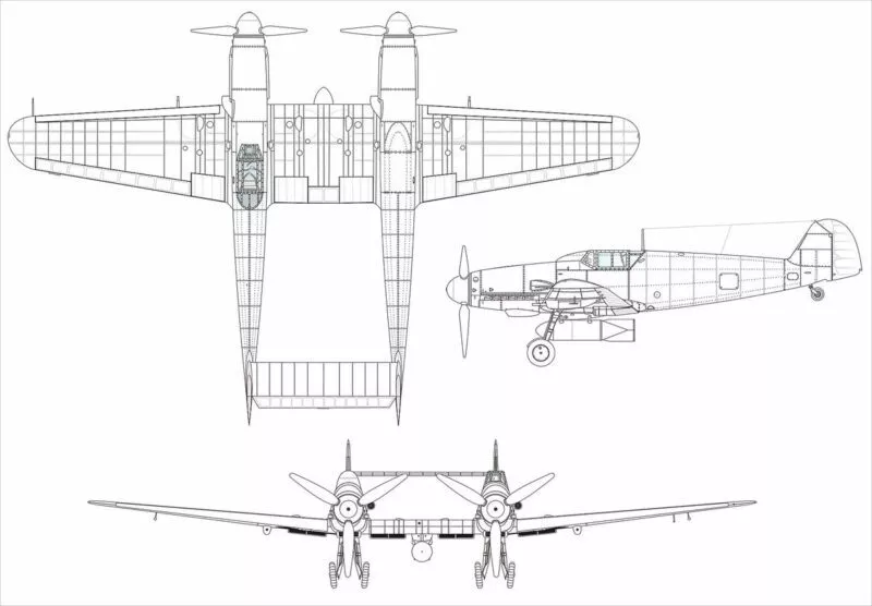 Bf 109 F 8 Grundriss Bf 109 Z