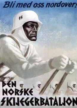6. SS-Gebirgs-Division Nord 9 Rekrutierungsplakat norwegisches SS-Ski-Bataillon