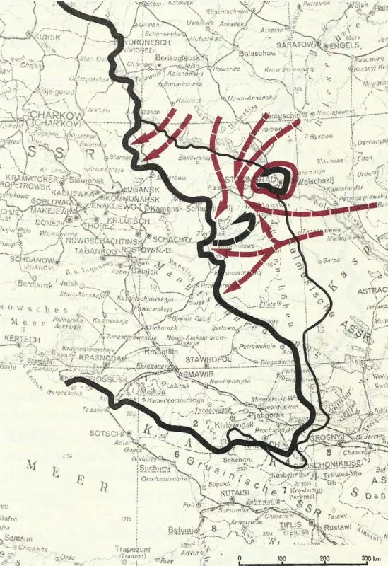 Wehrmacht Kriegsgliederung Dezember 1942 und der Kessel von Stalingrad 10 Karte südliche Ostfront Ende 1942