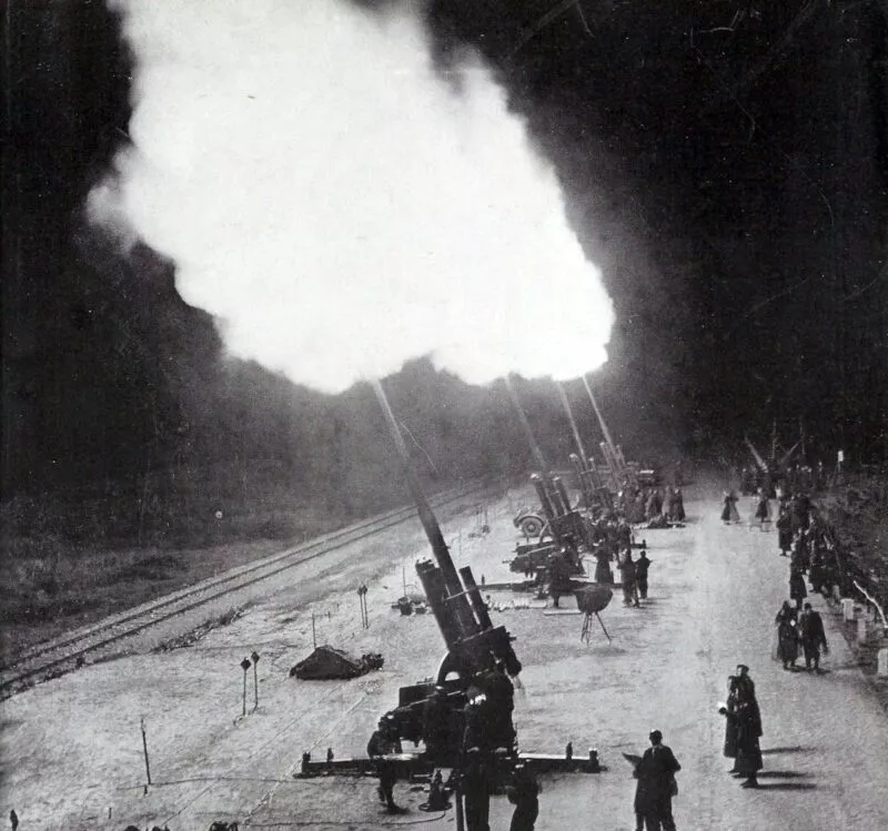 Einsatz der schweren Flak 11 8,8-cm-Flak-Batterie