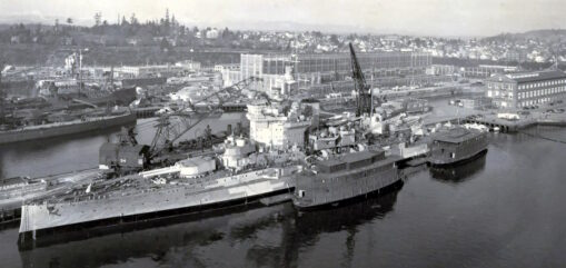 Warspite under repairs