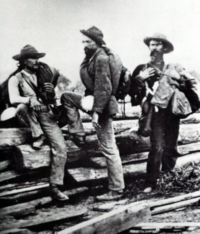 US-Bürgerkrieg 1863 13 Konföderierte Kriegsgefangene
