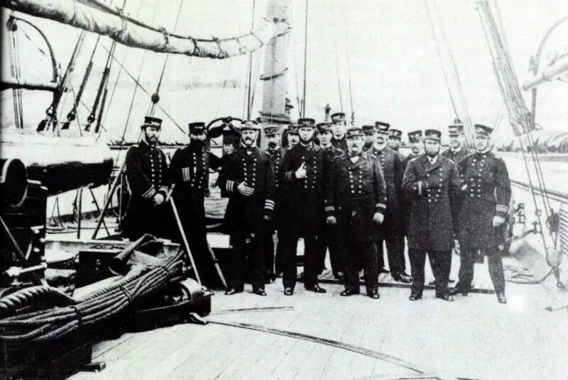 US-Bürgerkrieg 1865 7 Offiziere der 'USS Kearsage'