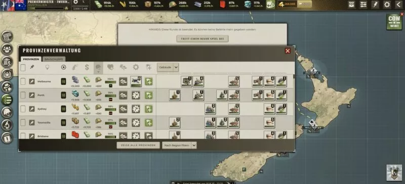 Call of War - Historischer Weltkrieg 22 Provinzverwaltung