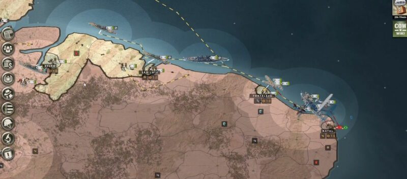Vorrücken der US-Flotte an der brasilianischen Küste