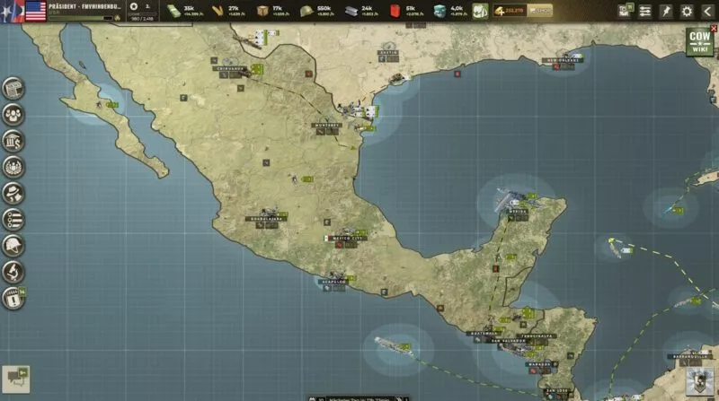 Call of War mit USA 31 Truppen-Disponierung Mexiko