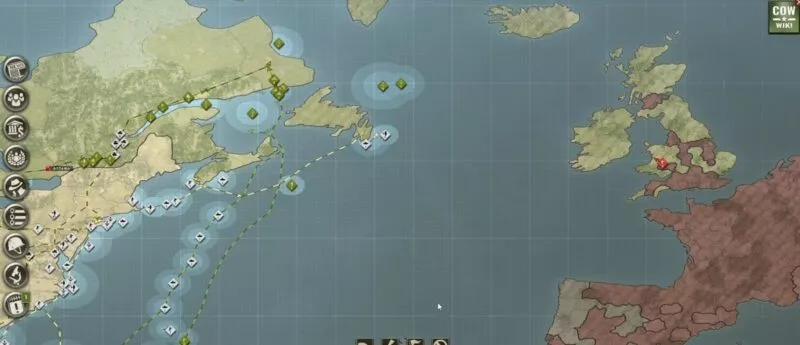 Call of War mit USA 44 Situation im Nordatlantik