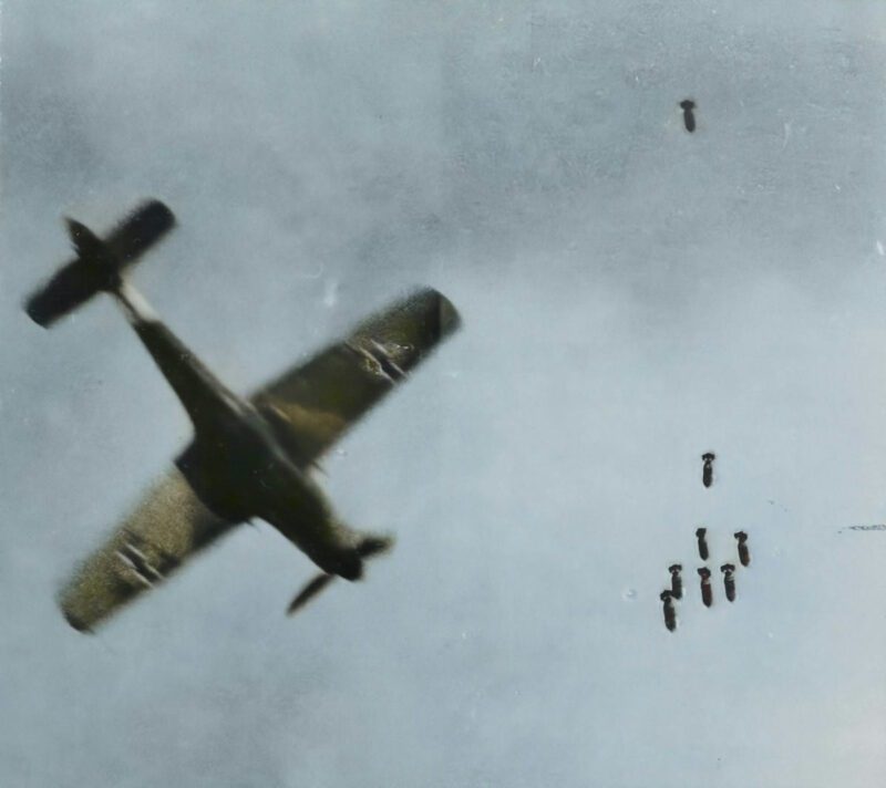 Fw 190 weicht Bomben aus