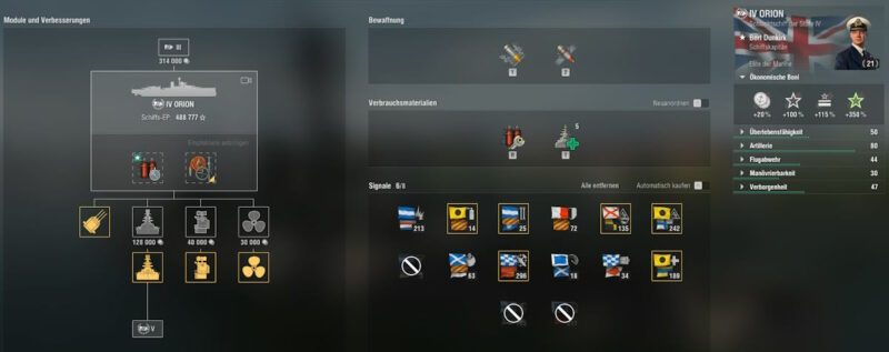 Ausrüstung HMS Orion