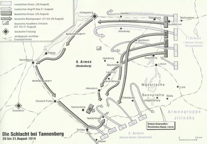 Tannenberg-Schlacht 1914 8 Tannenberg-Schlacht Karte