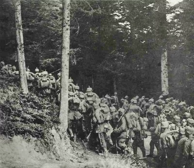 Tannenberg-Schlacht 1914 9 Deutsche Truppen beim Eilmarsch