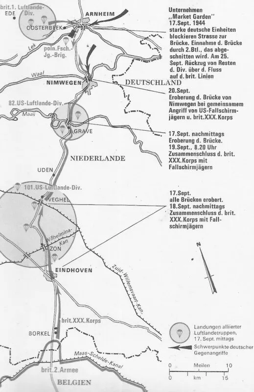 Operation Market Garden und die Schlacht um Arnheim 1944 6 Karte Operation Market Garden