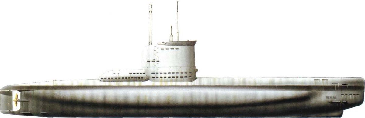 Seitenprofil U-Boot Typ XXIII