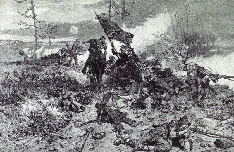 US-Bürgerkrieg 1865 8 'In der konföderierten Schlachtlinie