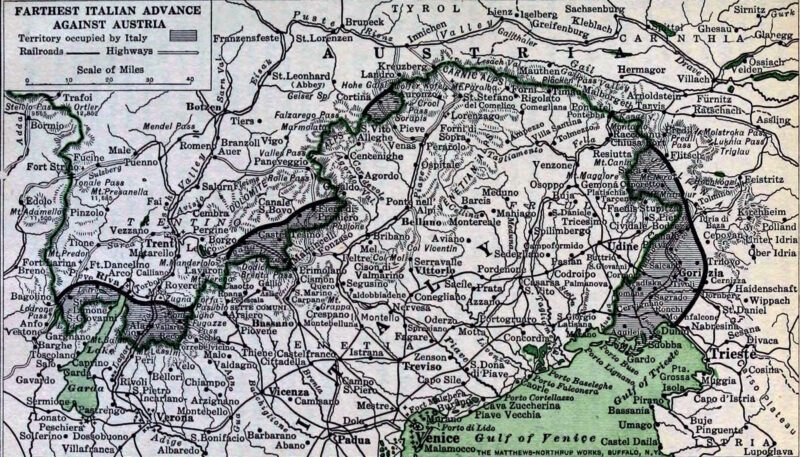 Isonzo-Schlachten Karten
