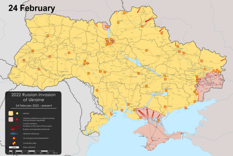Vier Jahre russischer Angriffskrieg gegen die Ukraine 8 2022 Russian Invasion of Ukraine animated