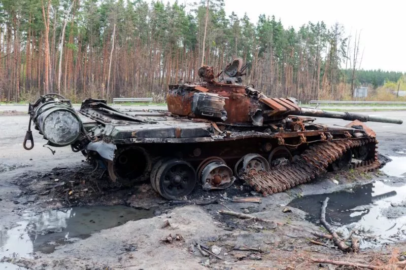 Vier Jahre russischer Angriffskrieg gegen die Ukraine 7 destroyed russian mtb ukraine 2022