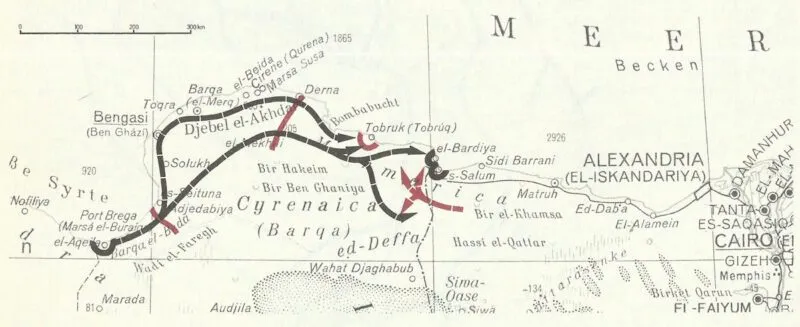 Rommels erste Offensive in Nordafrika 1941 12 map rommels forst offensive 1941